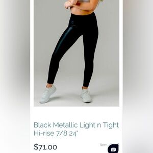 Zyia NWT Black Metallic Light n Tight Hi-rise Leggings